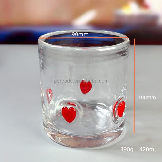 Confetti Decorative DOF Glass Handmade Crystal Tumbler Water Glasses Mexico Rock Glass Cup for Wedding Party Gift 5