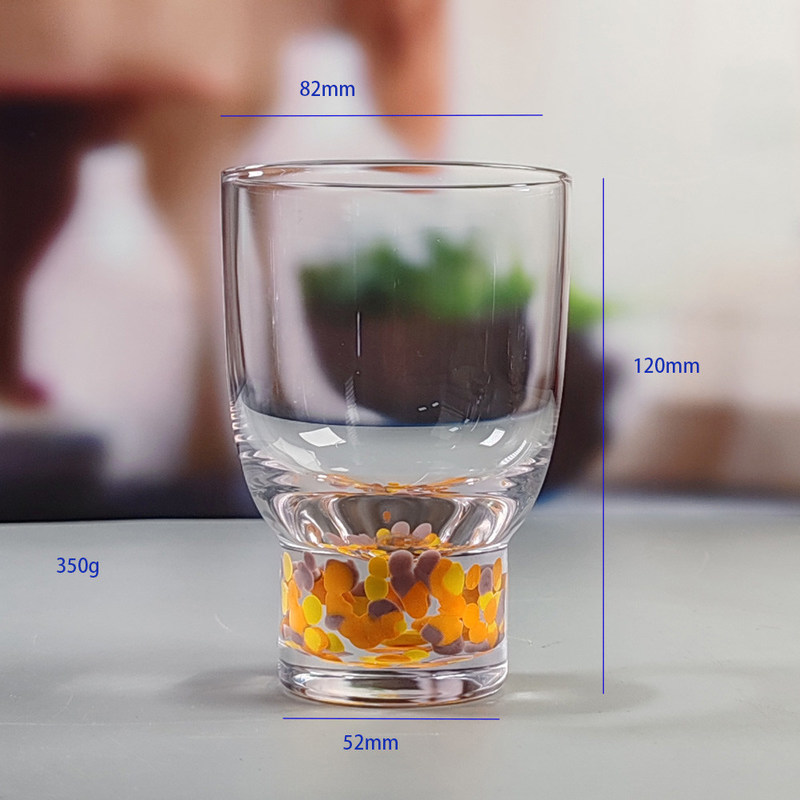 chất lượng Confetti Decorative DOF Glass Handmade Crystal Tumbler Water Glasses Mexico Rock Glass Cup for Wedding Party Gift nhà máy sản xuất
