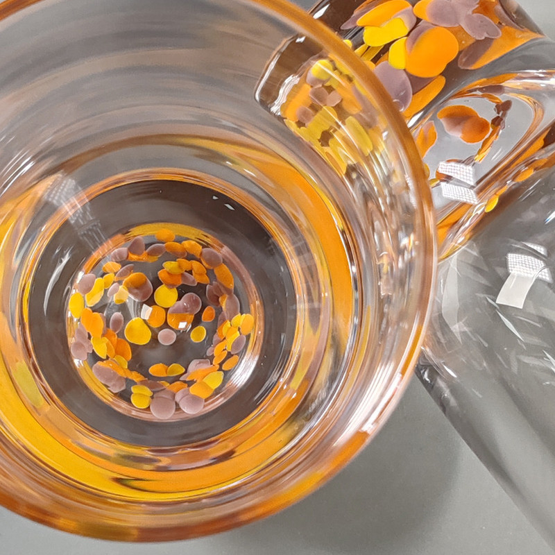 chất lượng Confetti Decorative DOF Glass Handmade Crystal Tumbler Water Glasses Mexico Rock Glass Cup for Wedding Party Gift nhà máy sản xuất