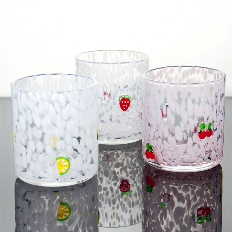 chất lượng Tumbler Drinking Glasses hand crafted with dreamy confetti patterns and fruity designs that bring joy to your table setting nhà máy sản xuất