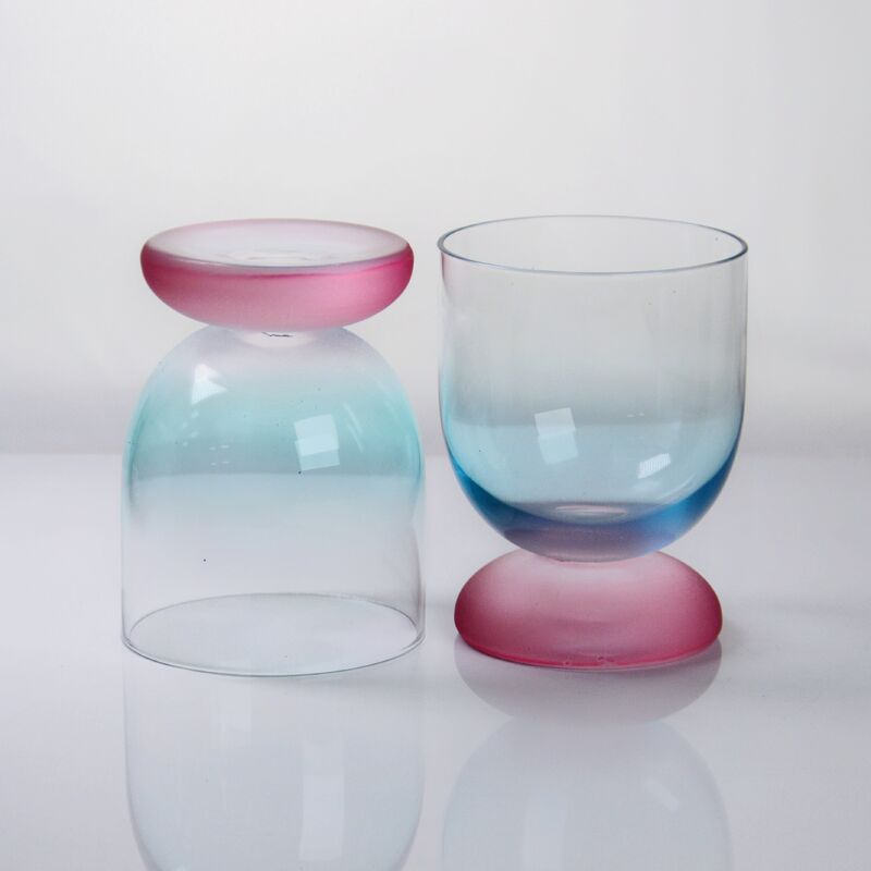 chất lượng Handblown Crystal Wine Glass Goblet with Two-color Gradient and Frosted Base for 300ml Wine Cocktail & Home Decor nhà máy sản xuất