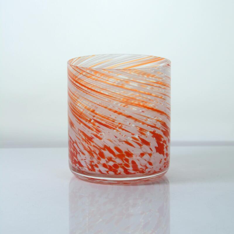 chất lượng Hand-blown Orange Swirl Confetti Glass Cup - Artisan Crafted Drinking Glass for Whiskey and Cocktails nhà máy sản xuất