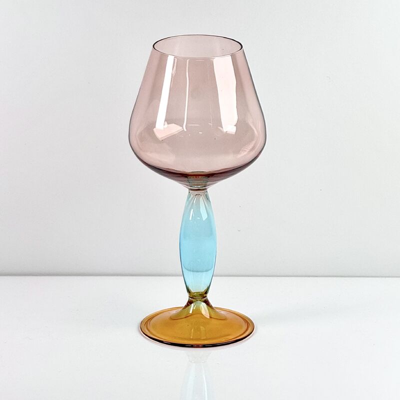 Chất lượng Hand-Blown Gradient Color Borosilicate Wine Glasses, Multi-Color Artistic Stem Goblets for Wine, Cocktail, Home Bar & Party Decor nhà máy