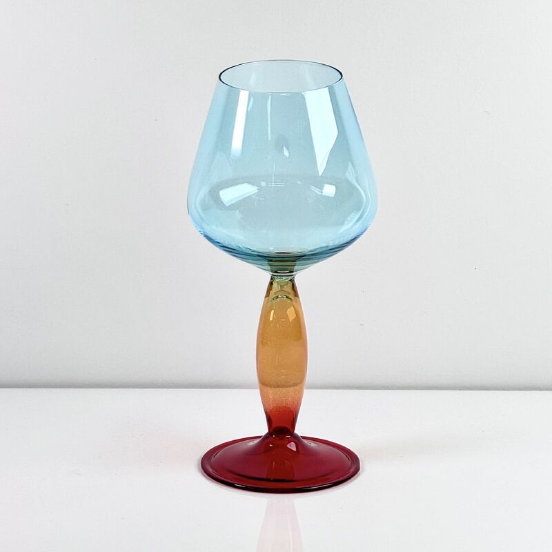 Chất lượng Hand-Blown Gradient Color Borosilicate Wine Glasses, Multi-Color Artistic Stem Goblets for Wine, Cocktail, Home Bar & Party Decor nhà máy