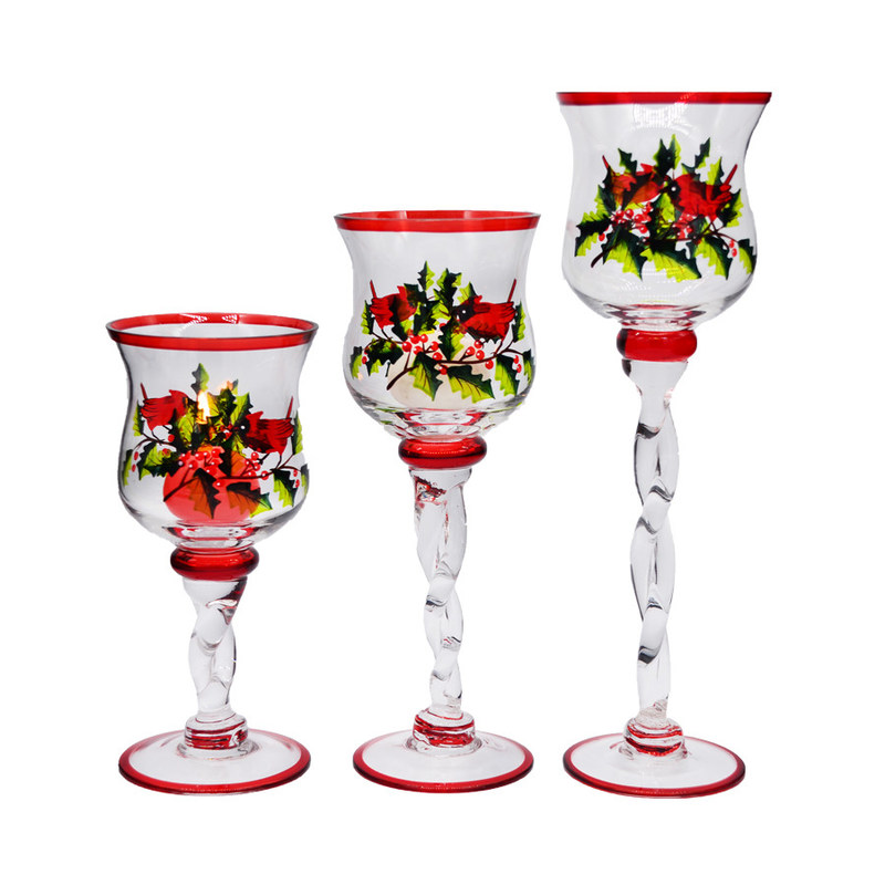 chất lượng Glass Candle Holders For Christmas nhà máy sản xuất