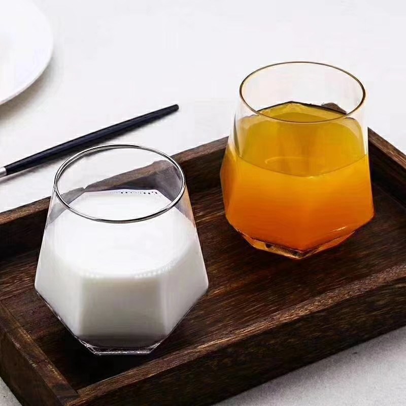 chất lượng Diamond Geometric Gold Rim Crystal Glass Tumblers , Glass Drinking Cup nhà máy sản xuất