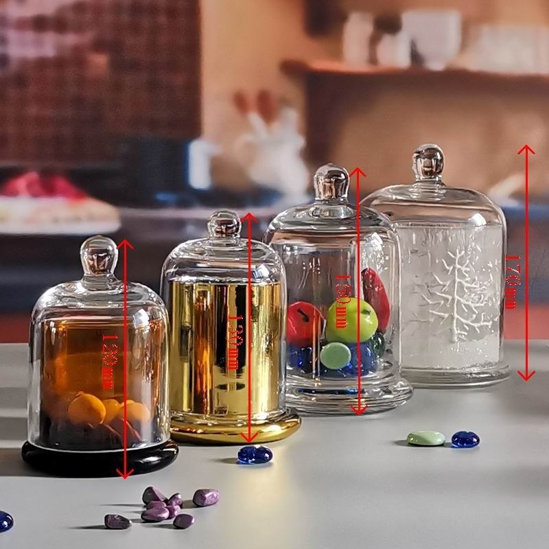 chất lượng Customized Color Glass Cloche Jar with Bell Dome Glass Lid For Candle Wax nhà máy sản xuất