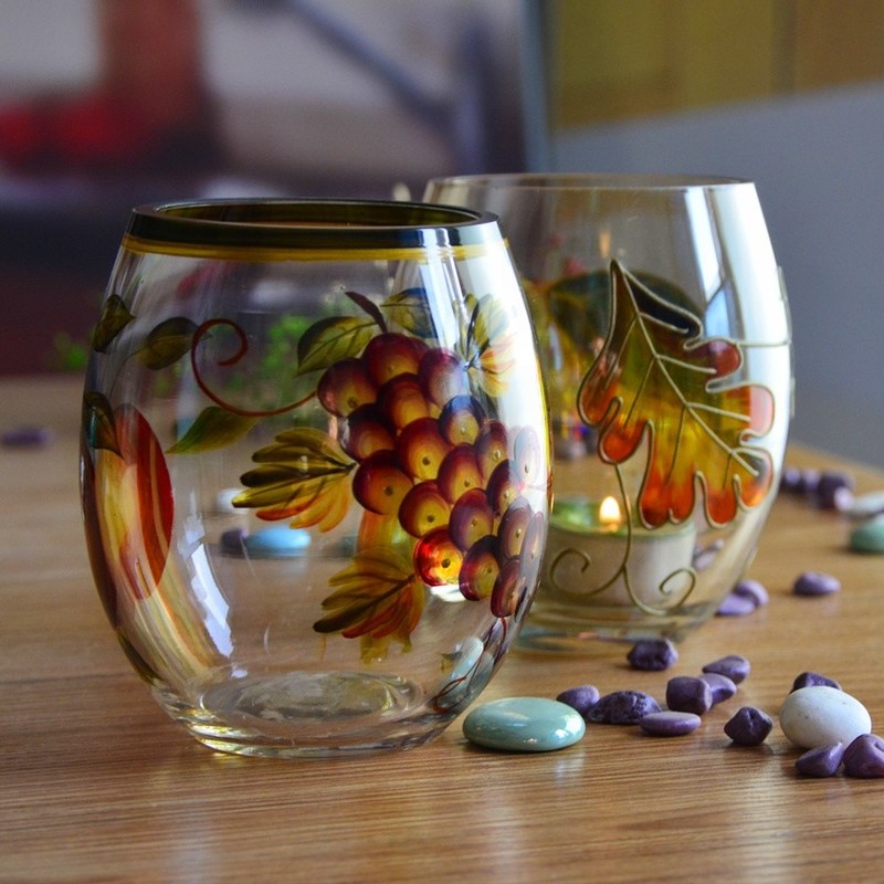 chất lượng Egg Shaped Beautiful Color Glass Cylinder Candle Holders , Glass Votive Candle Holders nhà máy sản xuất