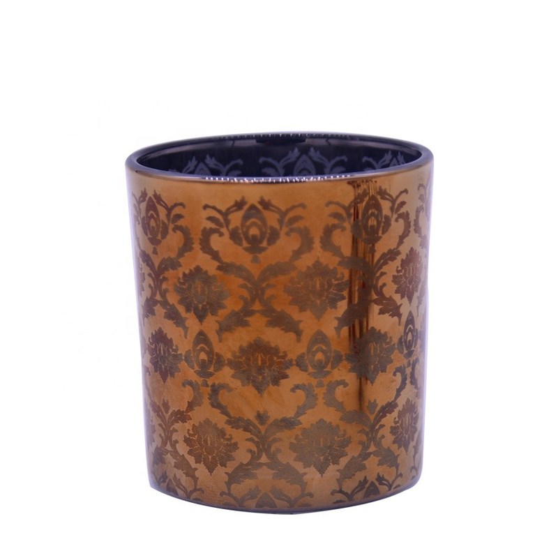 chất lượng Copper Glass Candle Holders With Laser Engrave Pattern nhà máy sản xuất