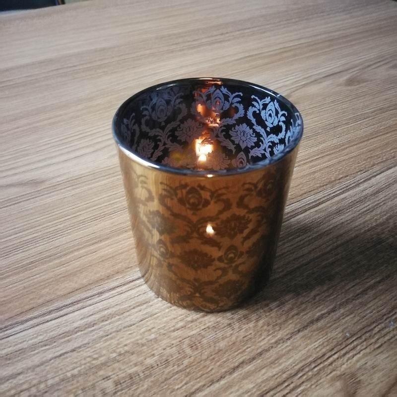chất lượng Copper Glass Candle Holders With Laser Engrave Pattern nhà máy sản xuất