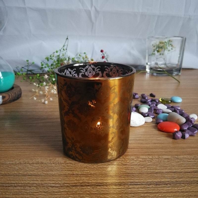 chất lượng Copper Glass Candle Holders With Laser Engrave Pattern nhà máy sản xuất