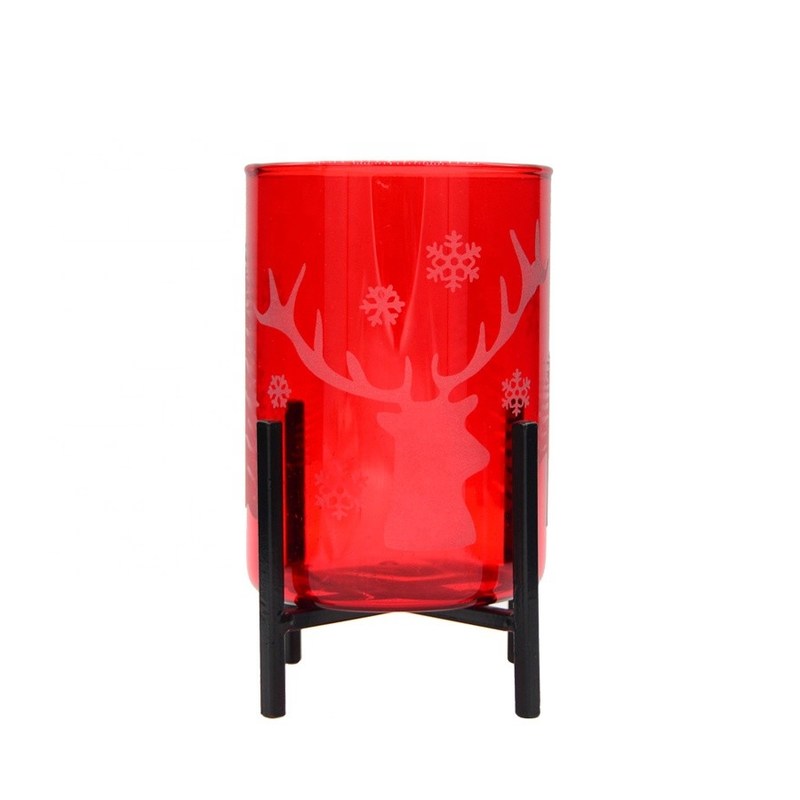 chất lượng Brosilicate Glass Candle Holders With Etched Christmas Pattern nhà máy sản xuất