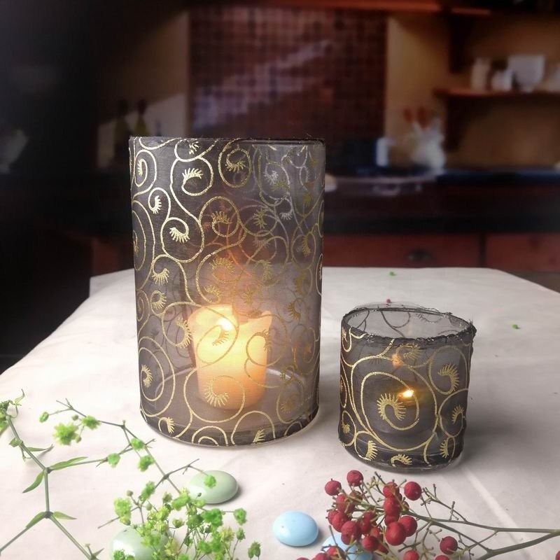 chất lượng Decorative Handmade Silk Sleeve Coat Cylinder Candle Holders nhà máy sản xuất