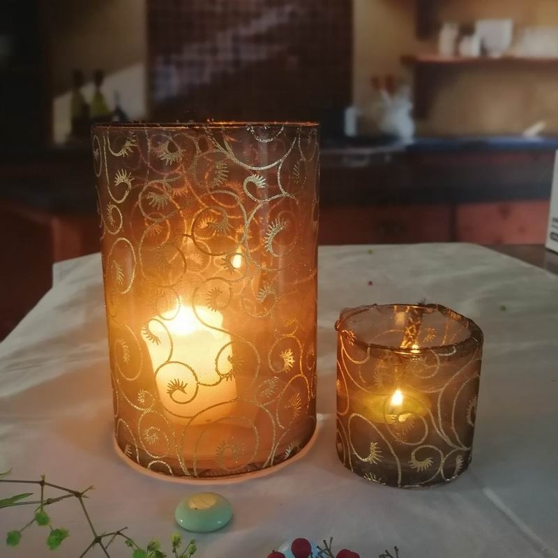 chất lượng Decorative Handmade Silk Sleeve Coat Cylinder Candle Holders nhà máy sản xuất