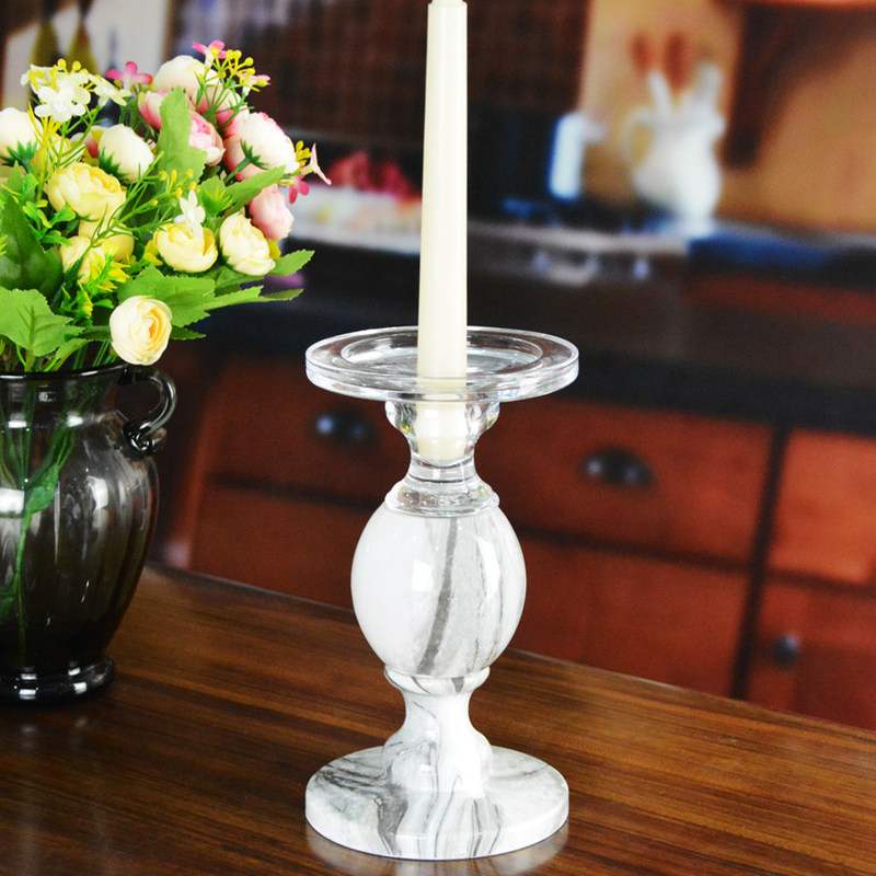 chất lượng Crystal 3 Size Long Stem Candle Holders With Marble Planet nhà máy sản xuất