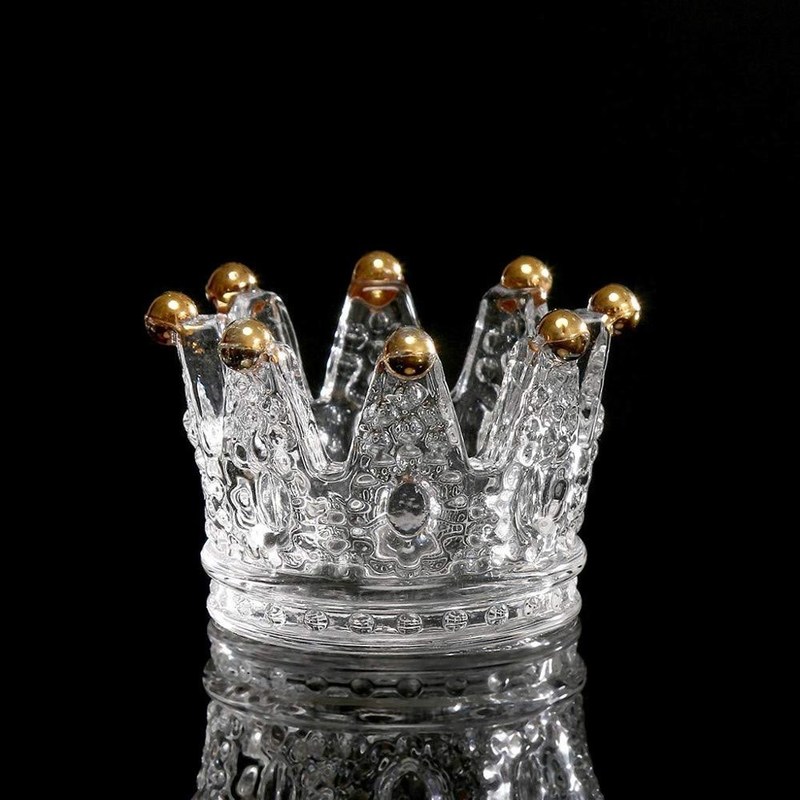 chất lượng Classic Crown Clear Glass Candle Holders nhà máy sản xuất