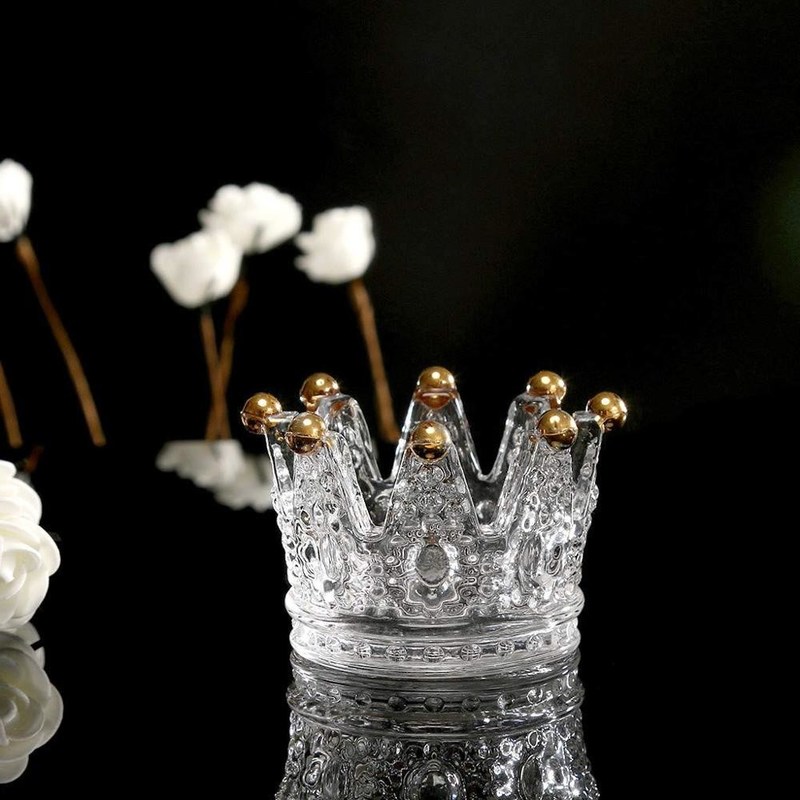chất lượng Classic Crown Clear Glass Candle Holders nhà máy sản xuất