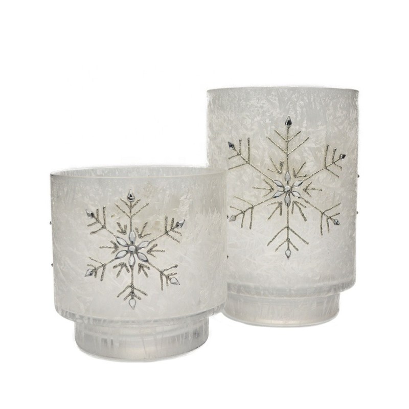 chất lượng Snow Flake Glass Candle Holders nhà máy sản xuất