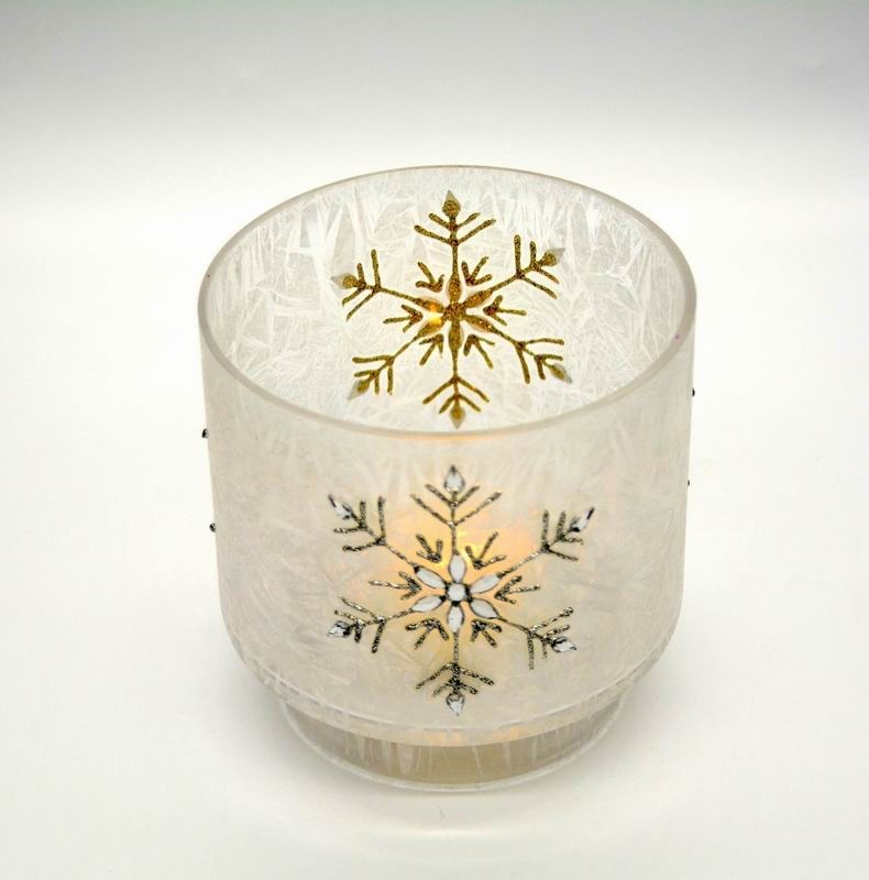 chất lượng Snow Flake Glass Candle Holders nhà máy sản xuất