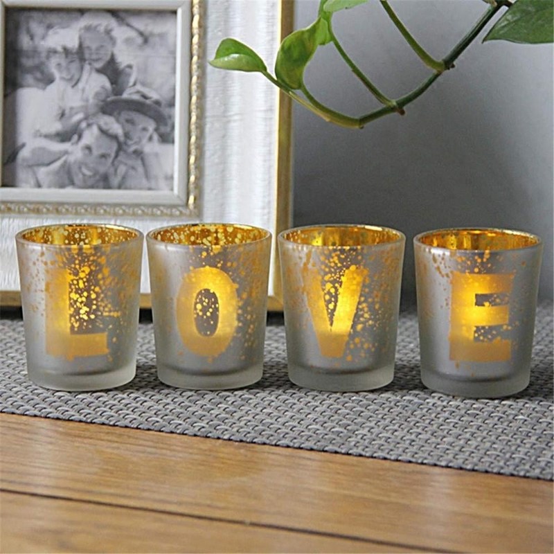 chất lượng Electroplated Matte Glass Candle Holders With Morden Pattern nhà máy sản xuất