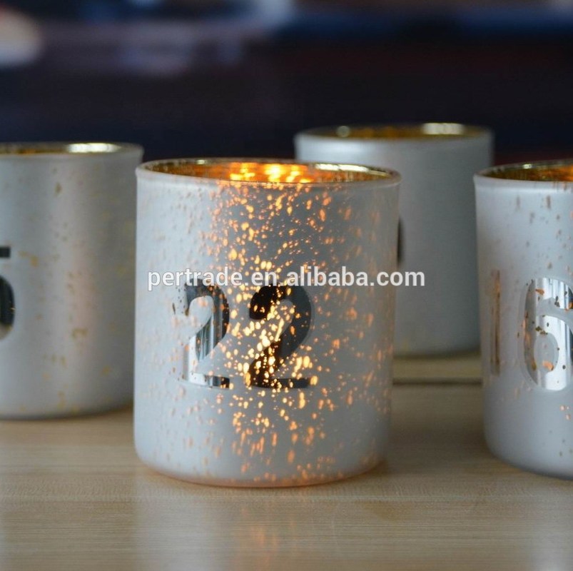 chất lượng Electroplated Matte Glass Candle Holders With Morden Pattern nhà máy sản xuất