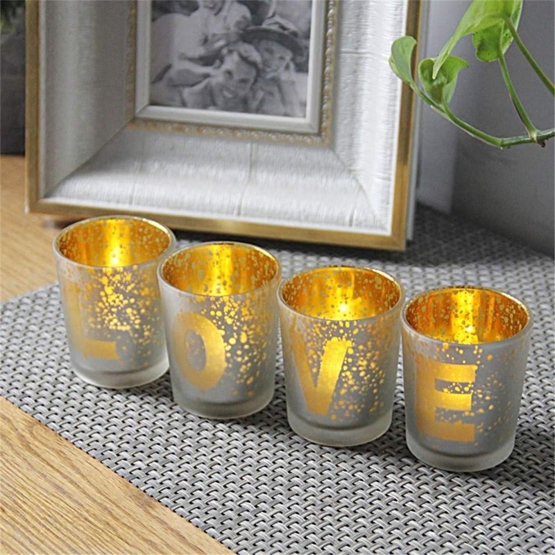 chất lượng Electroplated Matte Glass Candle Holders With Morden Pattern nhà máy sản xuất