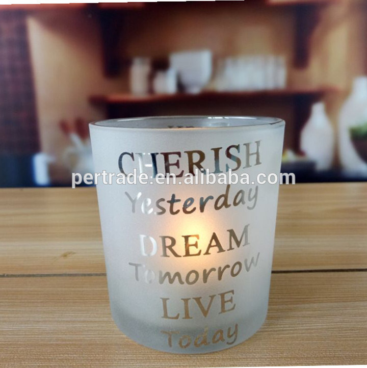 chất lượng Electroplated Matte Glass Candle Holders With Morden Pattern nhà máy sản xuất