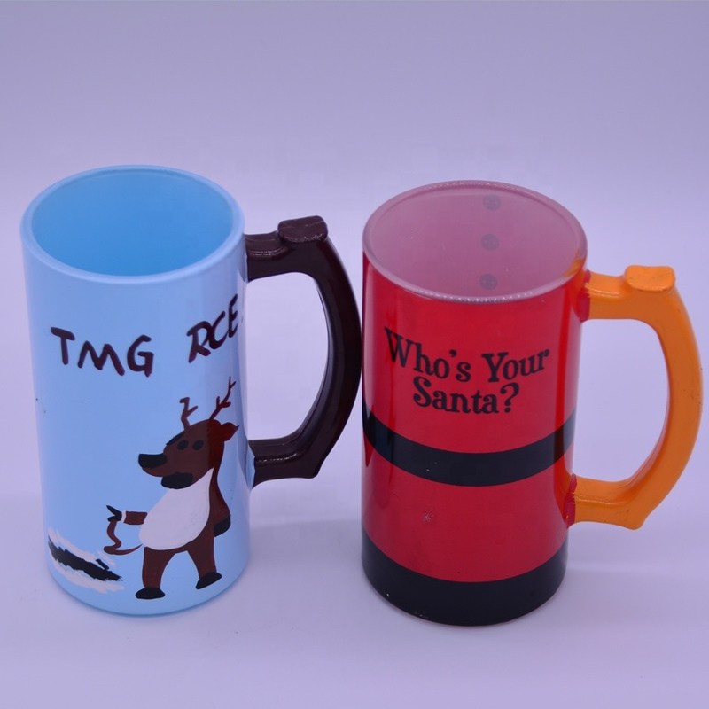 chất lượng Color Decorated Steins Customize Handpainted Glass Beer Mug nhà máy sản xuất