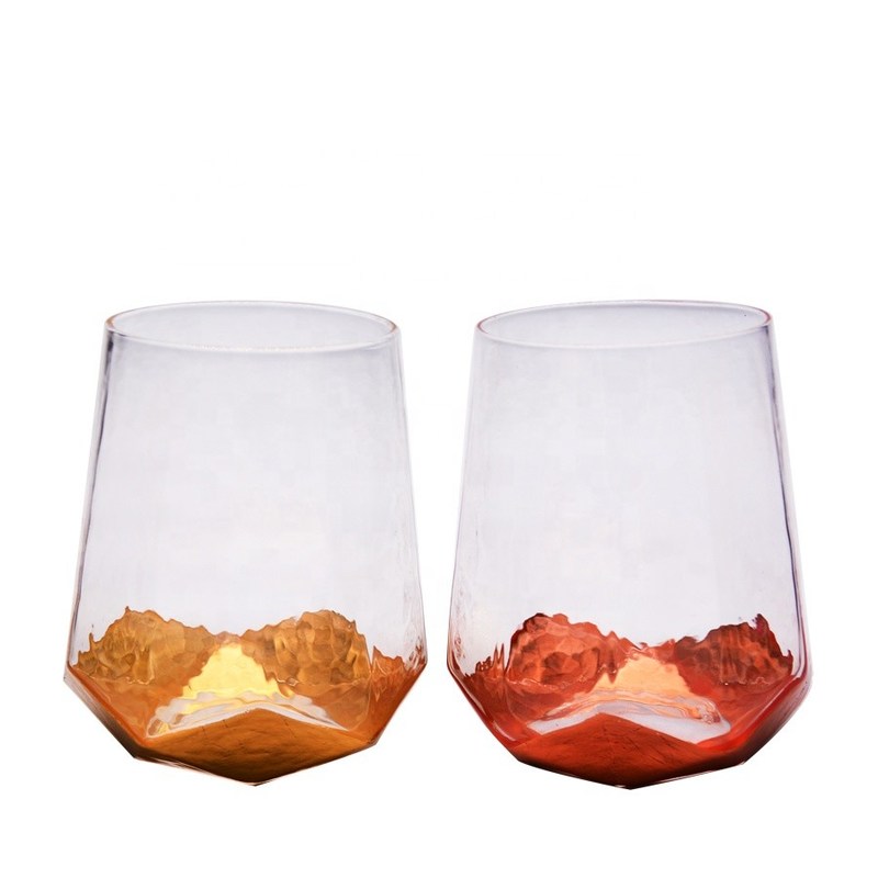 chất lượng Customize Stemless Gold Foil Decorated Crystal Wine Glass nhà máy sản xuất