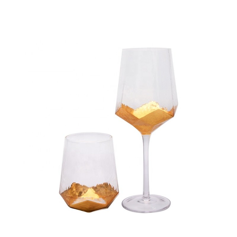 chất lượng Customize Stemless Gold Foil Decorated Crystal Wine Glass nhà máy sản xuất