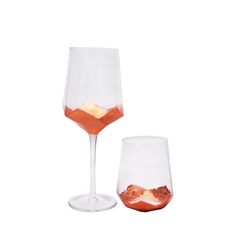 chất lượng Customize Stemless Gold Foil Decorated Crystal Wine Glass nhà máy sản xuất