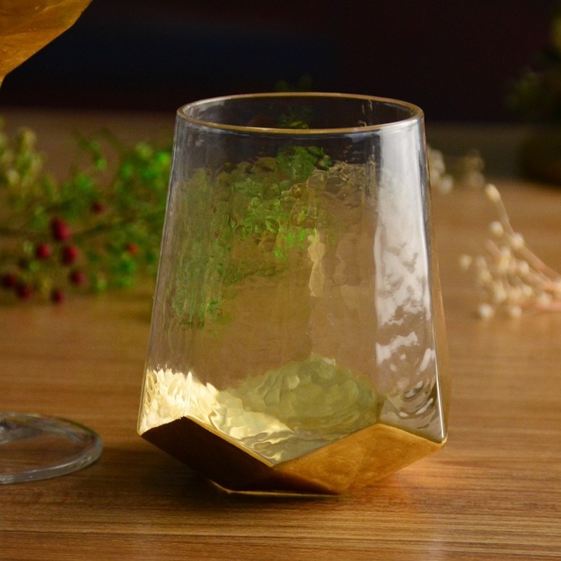 chất lượng Customize Stemless Gold Foil Decorated Crystal Wine Glass nhà máy sản xuất