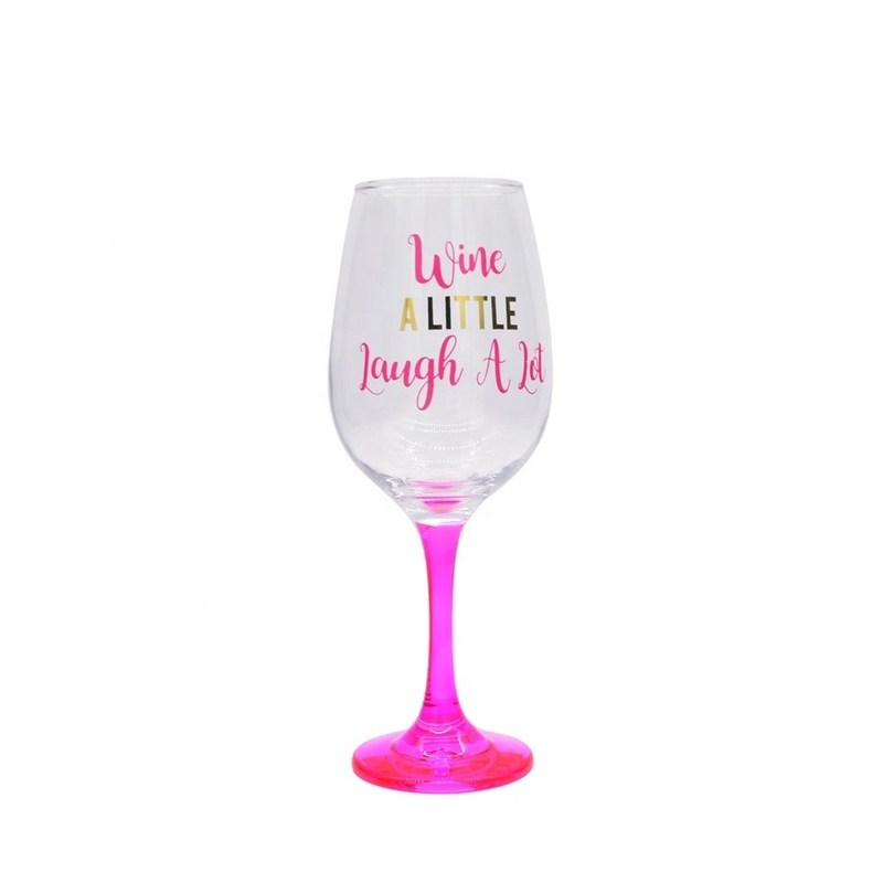 chất lượng 340ml Crystal Wine Glass With Funny Fonts Decal Decoration nhà máy sản xuất