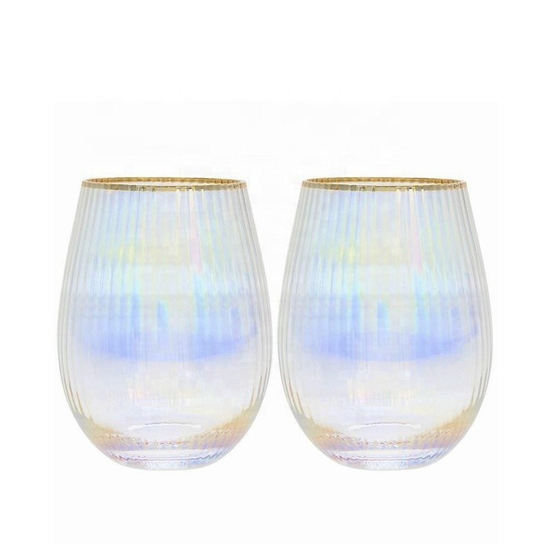 chất lượng Ion Plated Rainbowl 16 Oz Stemless Wine Glass , Antique Crystal Wine Glasses nhà máy sản xuất