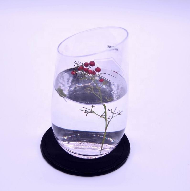 chất lượng Bevel Oblique Edge Stemless Crystal Wine Glass With Angle Top nhà máy sản xuất