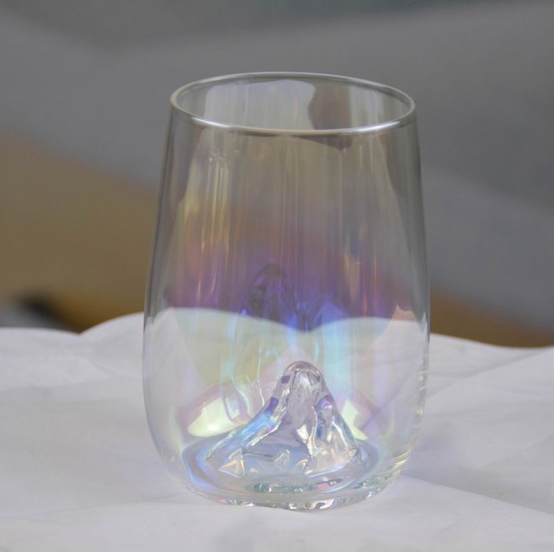 chất lượng Ice Mountain Bottom Crystal Wine Glass With Ion Plated Irridescent nhà máy sản xuất