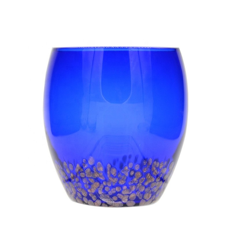 chất lượng Handblowned Blue Rock Golden Dots Crystal Wine Glass nhà máy sản xuất