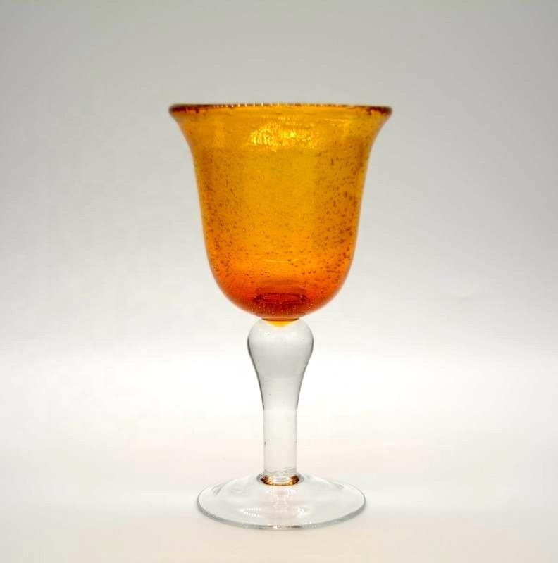 chất lượng Handblown Solid Color Mexican Bubbles Goblet Crystal Wine Glass nhà máy sản xuất