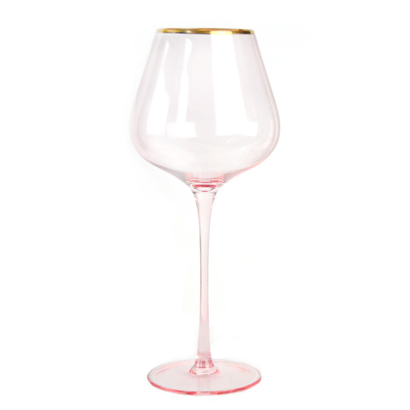 chất lượng Gold Rim Pink Crystal Wine Glass For Holiday Party nhà máy sản xuất