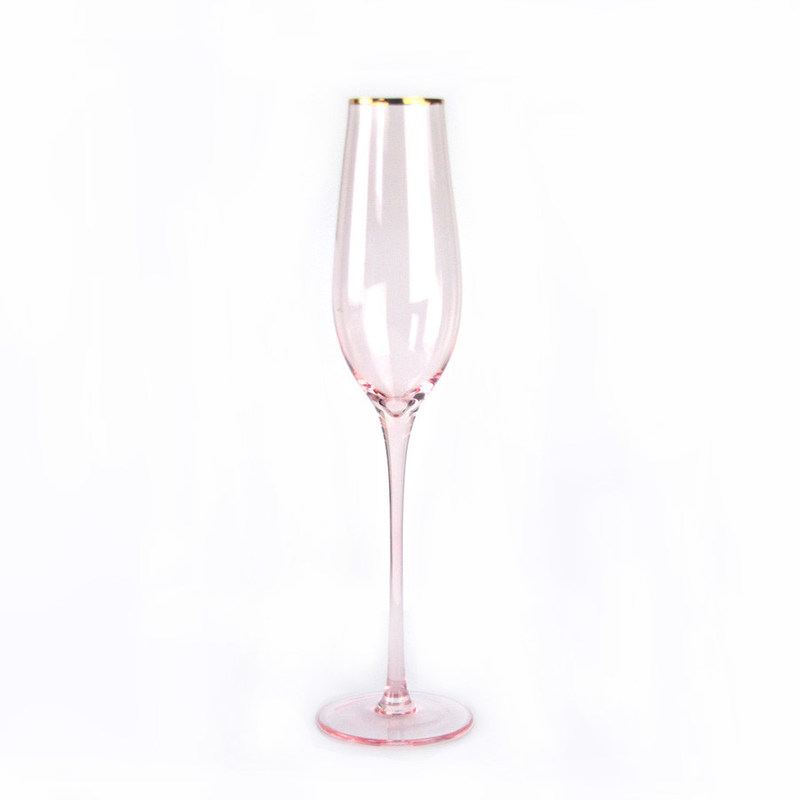 chất lượng Gold Rim Pink Crystal Wine Glass For Holiday Party nhà máy sản xuất
