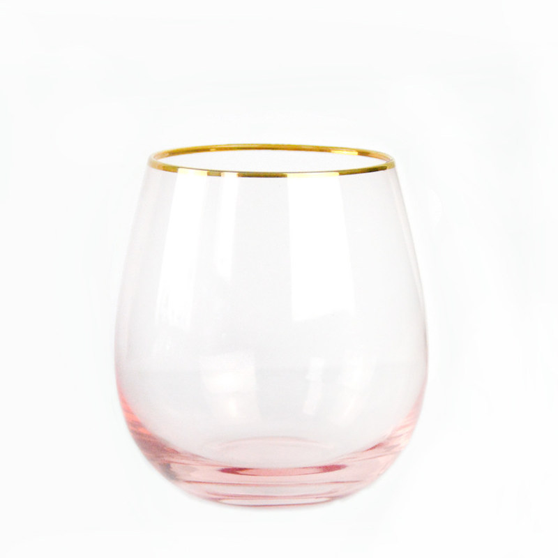 chất lượng Gold Rim Pink Crystal Wine Glass For Holiday Party nhà máy sản xuất