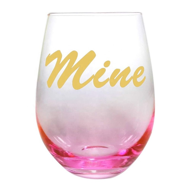 chất lượng Egg Shape  Stemless Clear Wine Glass ，Clear Stemless Wine Glasses With Golden Fonts nhà máy sản xuất