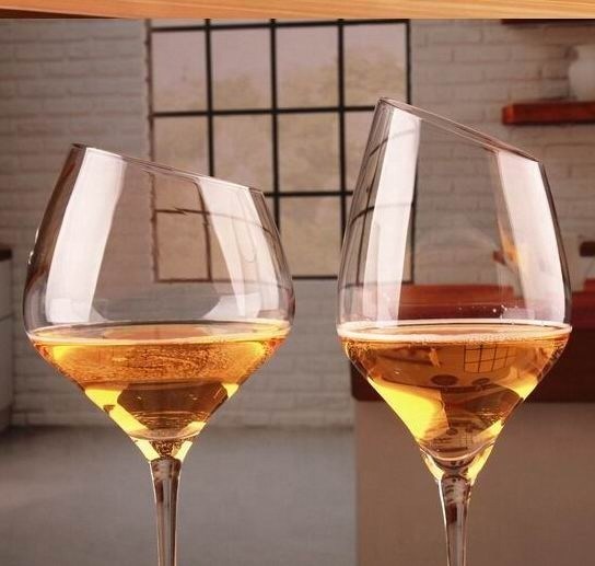 chất lượng Customized Slanted Top Edge 450ml Fine Crystal Glasses nhà máy sản xuất