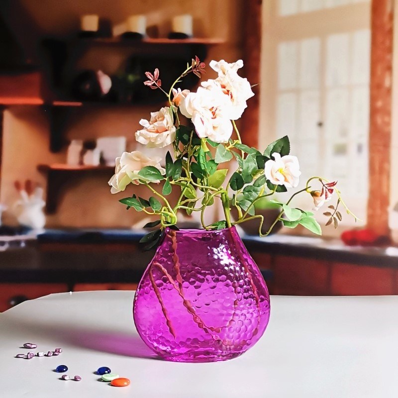 chất lượng Home Decoration 8" Fish Style Vintage Pink Glass Vase nhà máy sản xuất