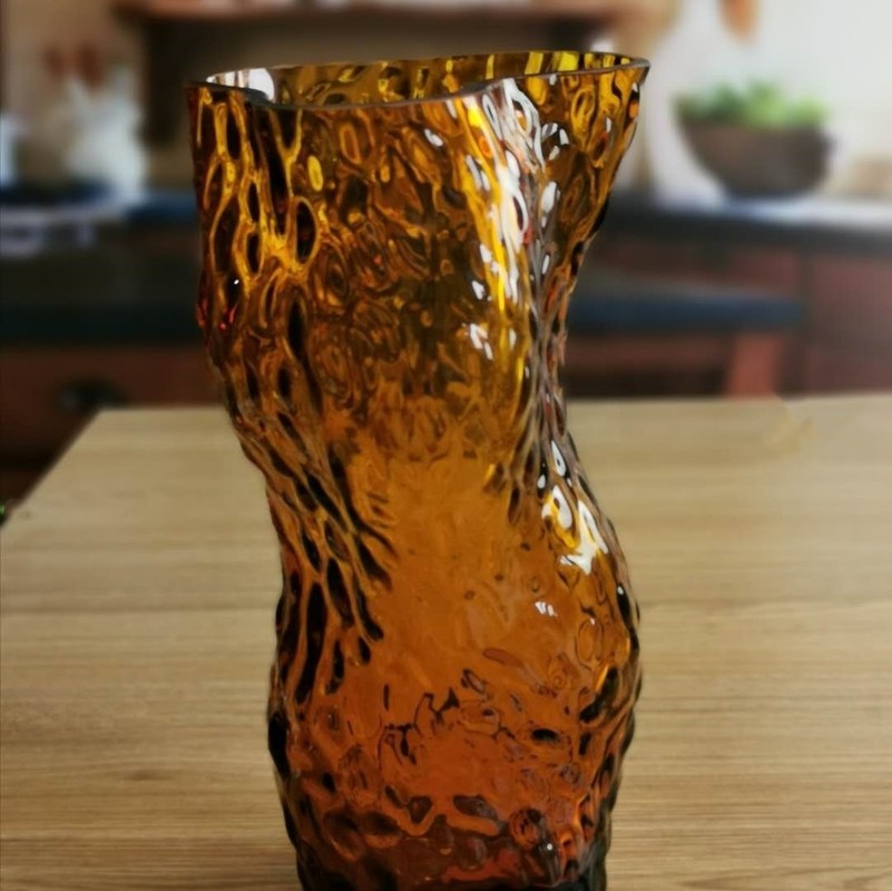 chất lượng Tree Stump Shaped Customize Color Decorative Glass Vase nhà máy sản xuất