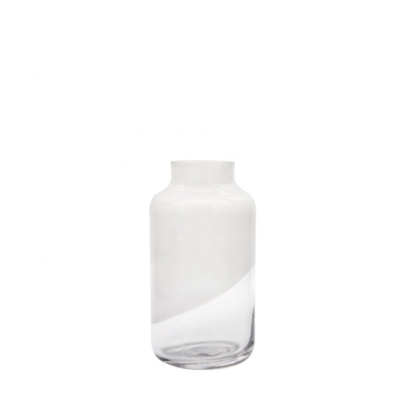 chất lượng Hand Made Solid White Top Half Ceramic Glass Jar Vase nhà máy sản xuất