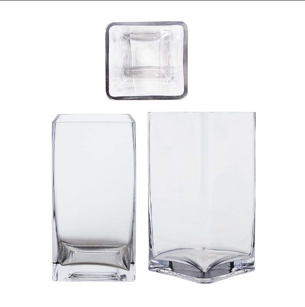 chất lượng Handmade Square 8 Inch Glass Vase For Centerpieces nhà máy sản xuất