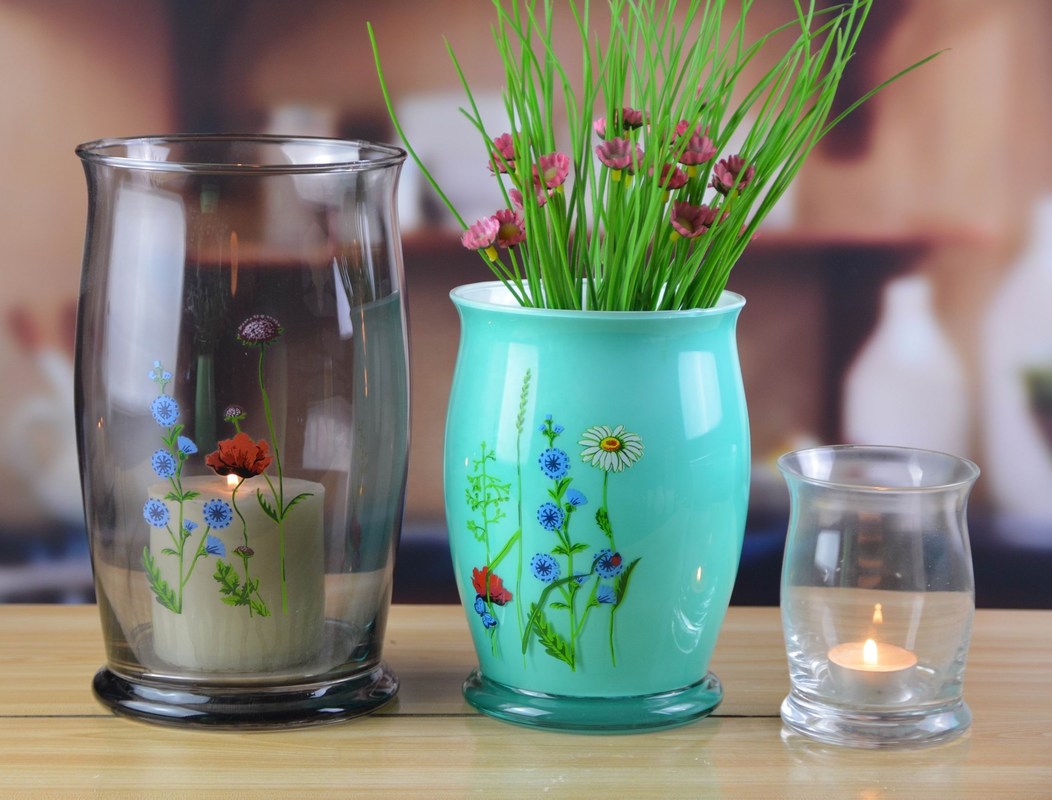 chất lượng Classic Antique Colored Glass 12 Inch Glass Vase nhà máy sản xuất