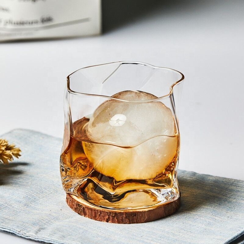 chất lượng Irregular Handmade Whiskey Glass With Gold Rim nhà máy sản xuất