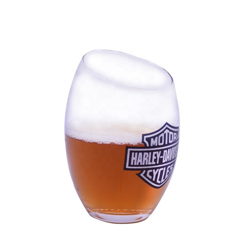 chất lượng Angled Top 10oz Handmade Whiskey Glass With Color Logo Print nhà máy sản xuất